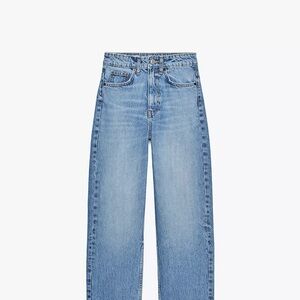 Zara Light Blue Wide-Leg High-Rise Jeans